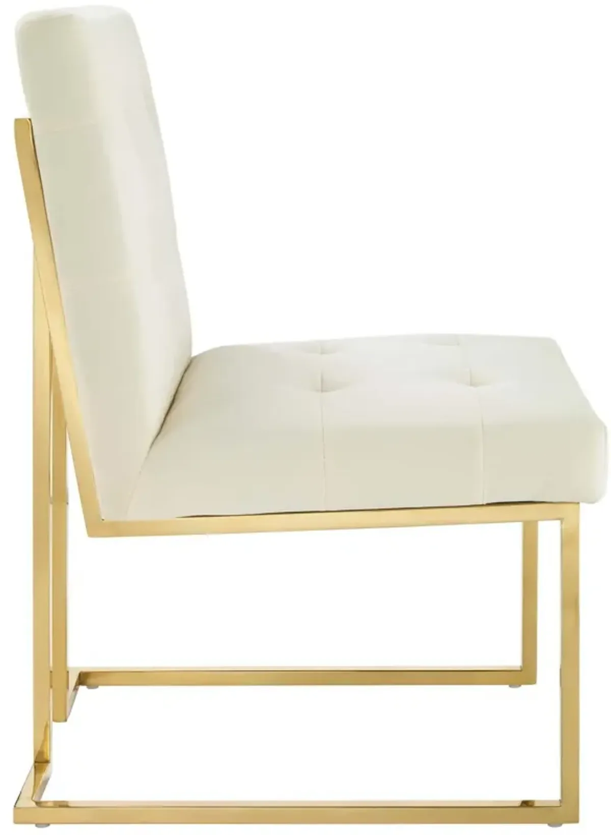 Privy Gold Stainless Steel Performance Velvet Dining Chair by Modway