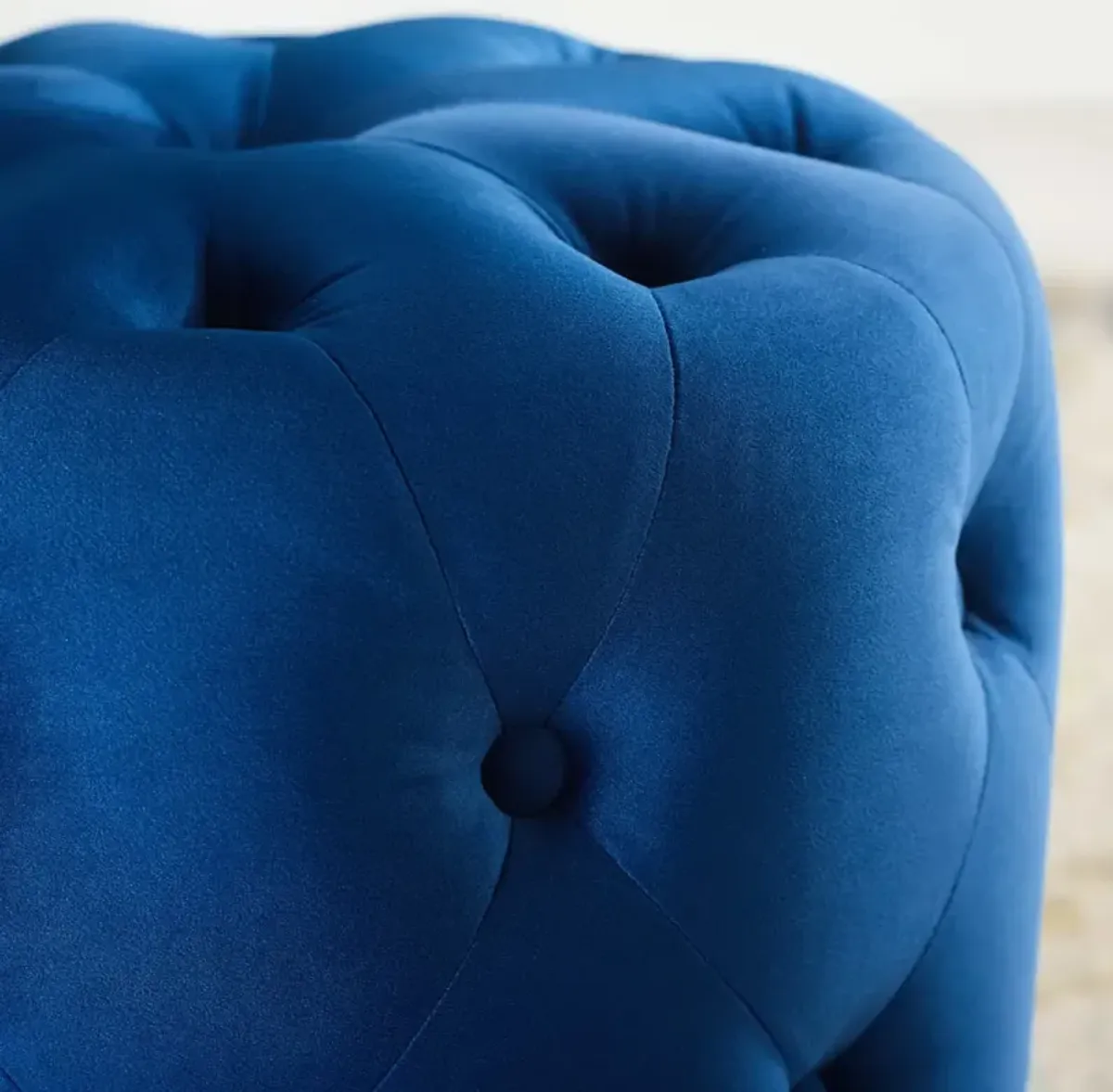 Amour Tufted Button Round Performance Velvet Ottoman by Modway
