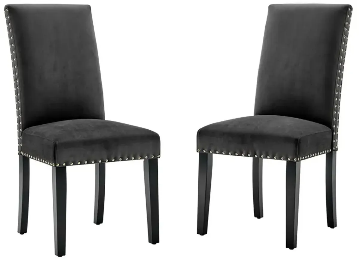 Parcel Performance Velvet Dining Side Chairs Set of 2 by Modway Navy