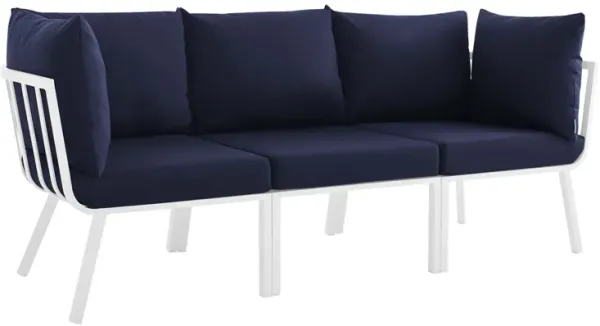 Riverside 3 Piece Outdoor Patio Aluminum Sectional Sofa Set by Modway