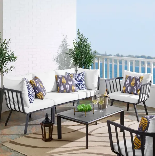 Riverside 5 Piece Outdoor Patio Aluminum Set by Modway