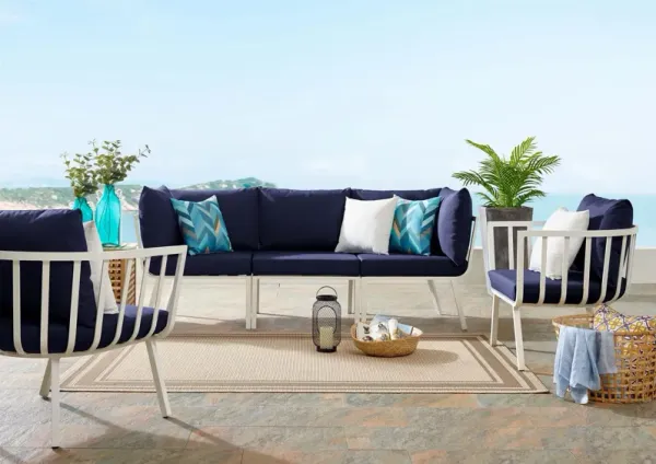 Riverside 4 Piece Outdoor Patio Aluminum Set by Modway