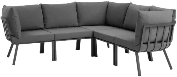 Riverside 5 Piece Outdoor Patio Aluminum Sectional by Modway