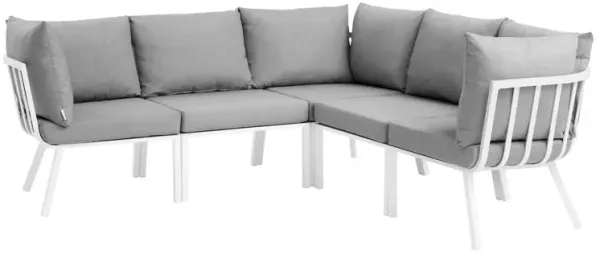 Riverside 5 Piece Outdoor Patio Aluminum Sectional by Modway