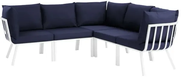 Riverside 5 Piece Outdoor Patio Aluminum Sectional by Modway