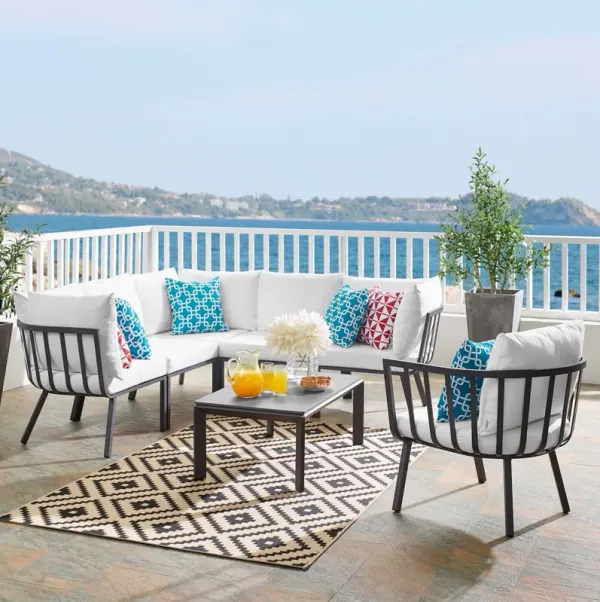 Riverside 7 Piece Outdoor Patio Aluminum Set by Modway Gray White