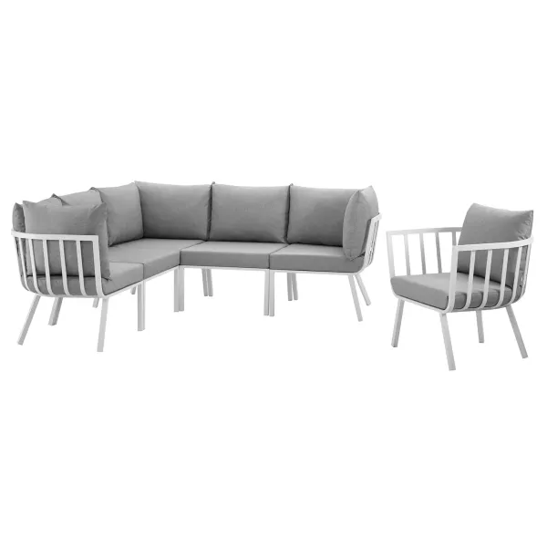 Riverside 6 Piece Outdoor Patio Aluminum Set by Modway