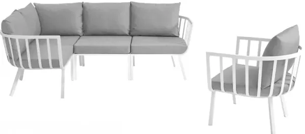 Riverside 5 Piece Outdoor Patio Aluminum Set by Modway