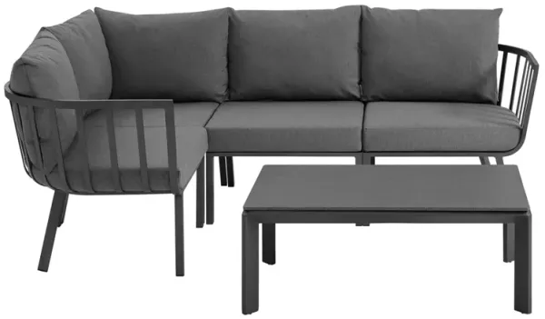Riverside 5 Piece Outdoor Patio Aluminum Set by Modway