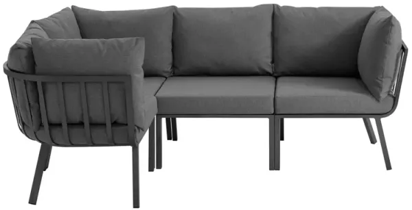 Riverside 4 Piece Outdoor Patio Aluminum Sectional by Modway