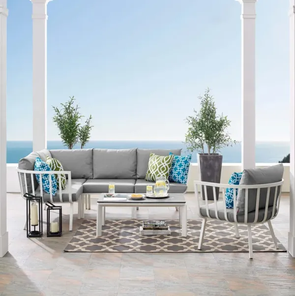 Riverside 6 Piece Outdoor Patio Aluminum Set by Modway