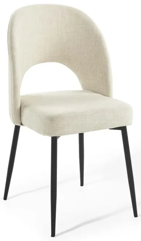 Rouse Upholstered Fabric Dining Side Chair by Modway Black Beige