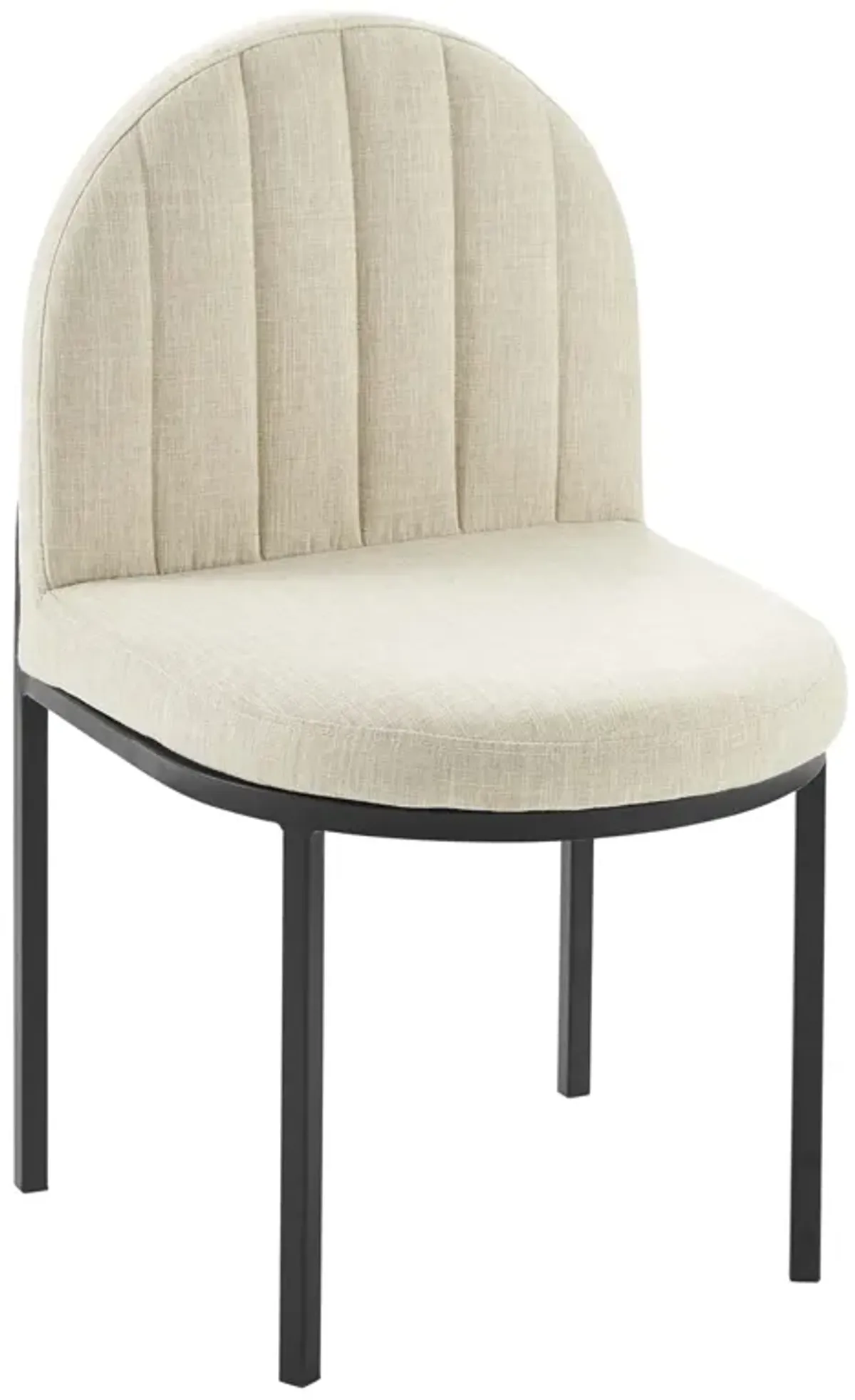 Isla Channel Tufted Upholstered Fabric Dining Side Chair by Modway Black White