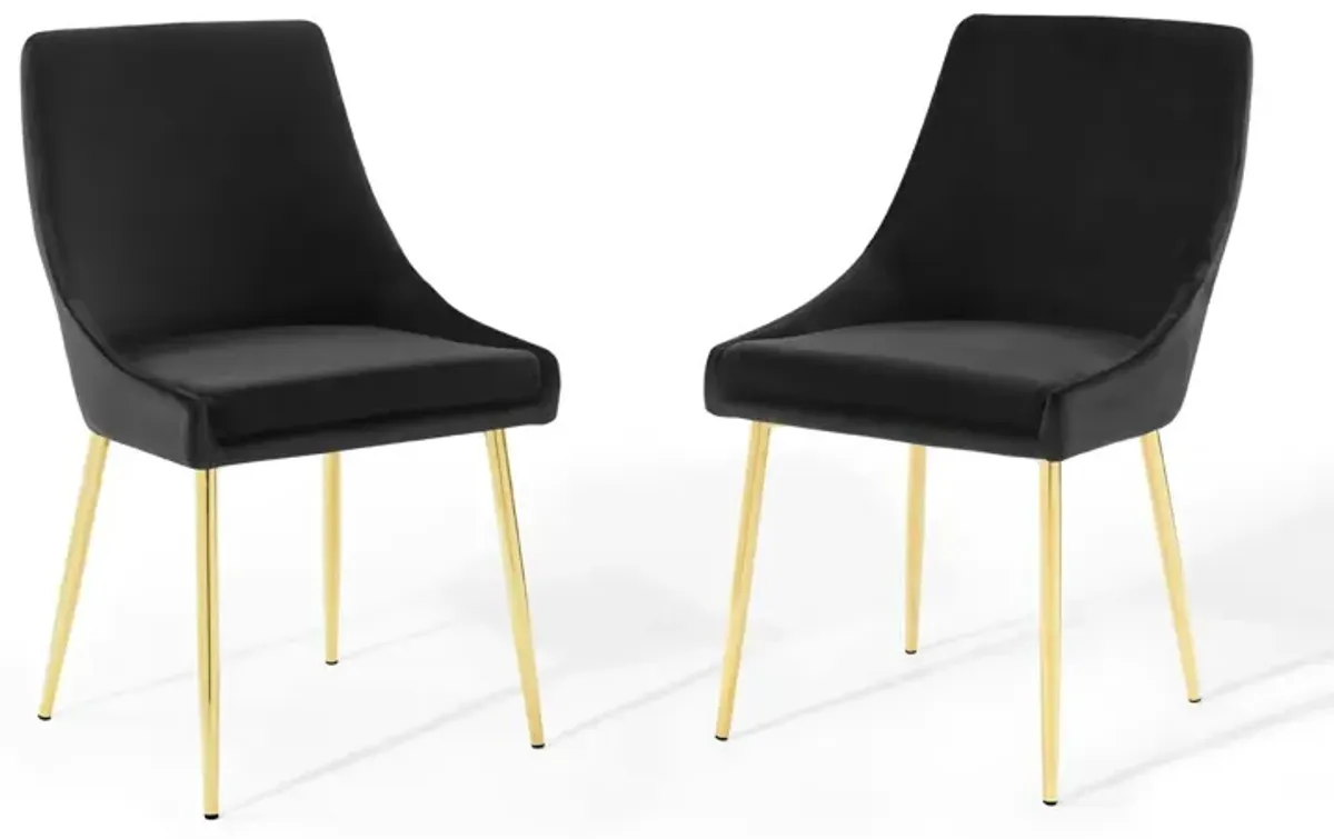 Viscount Performance Velvet Dining Chairs - Set of 2 by Modway Gold Charcoal