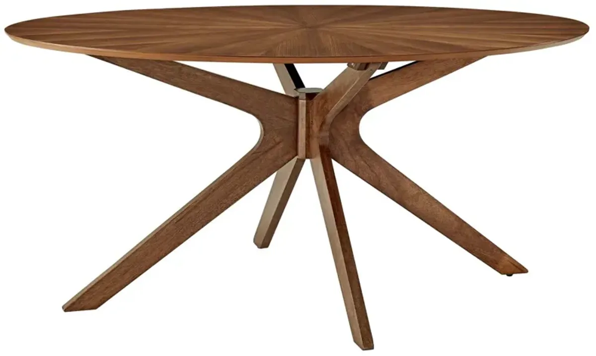 Crossroads Wood Dining Table by Modway 63" Oval / Walnut