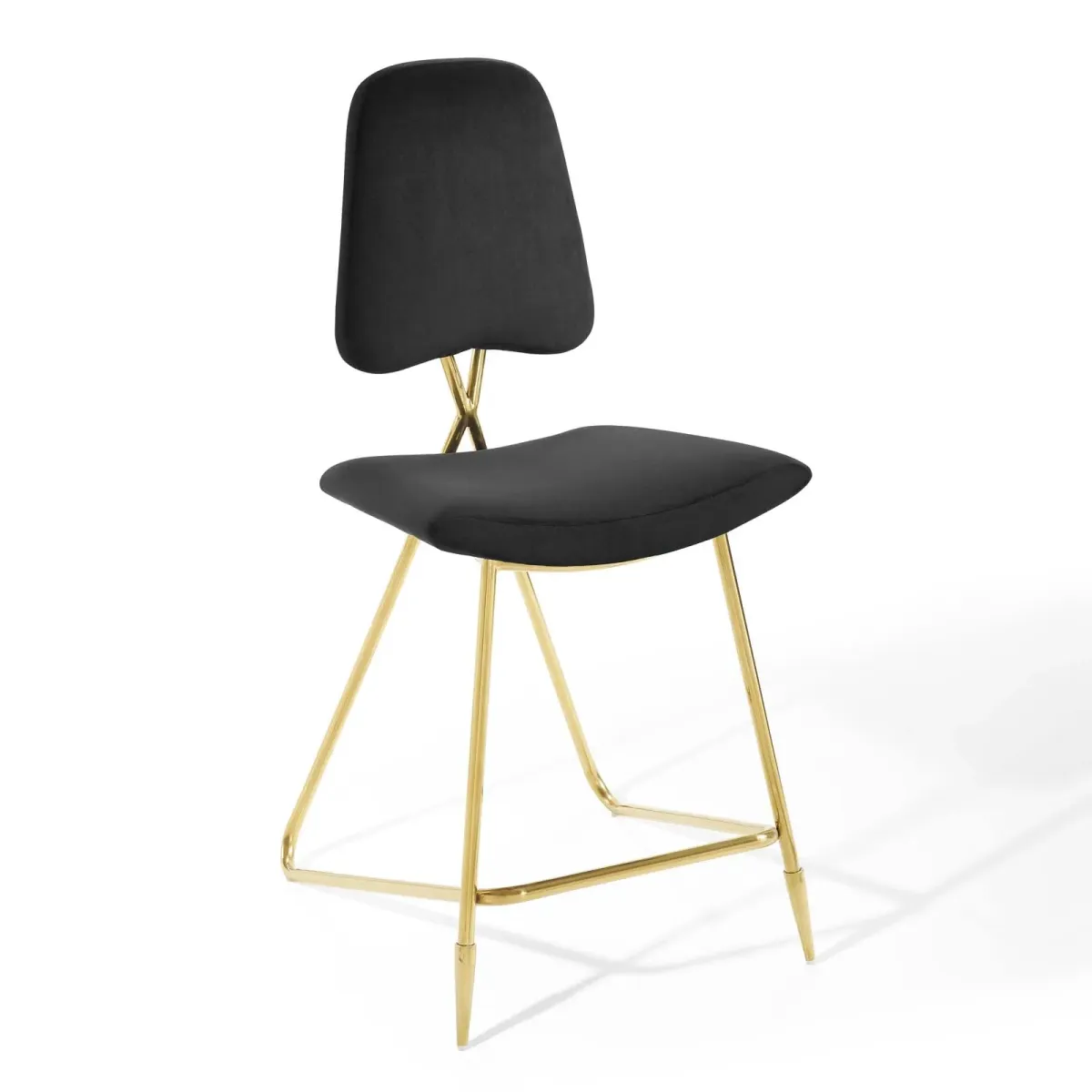 Ponder Performance Velvet Counter Stool by Modway Black