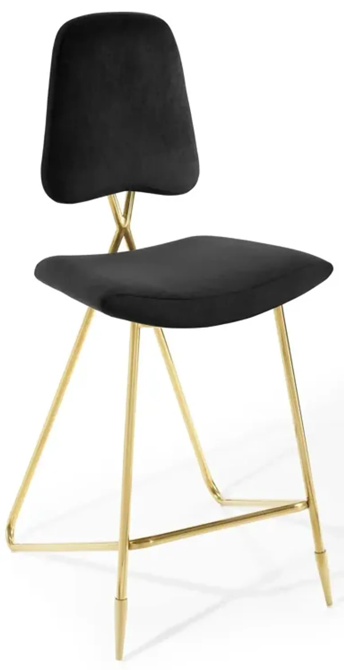 Ponder Performance Velvet Bar Stool by Modway Navy
