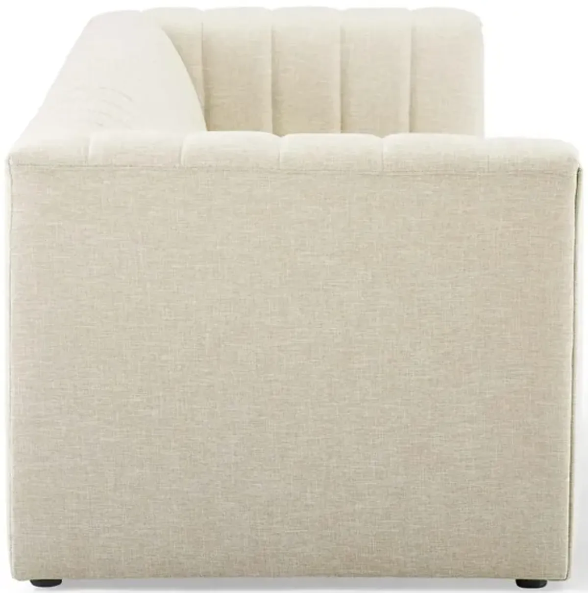 Reflection Channel Tufted Upholstered Fabric Sofa by Modway Beige