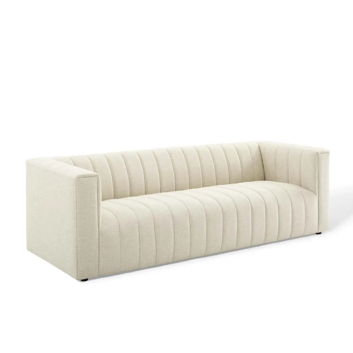 Reflection Channel Tufted Upholstered Fabric Sofa by Modway Beige