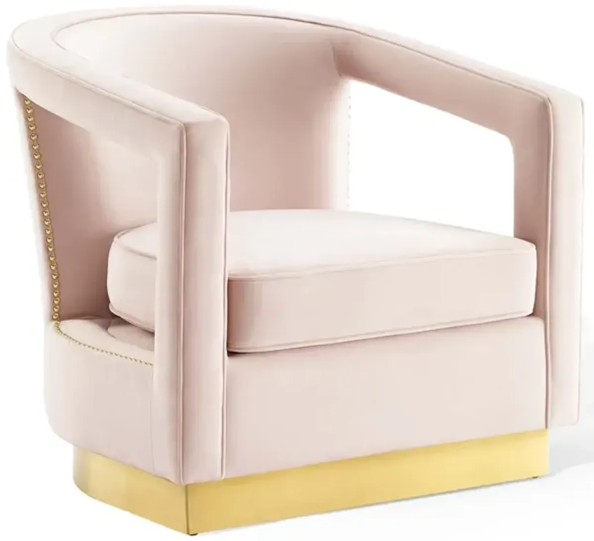 Frolick Performance Velvet Armchair by Modway Pink