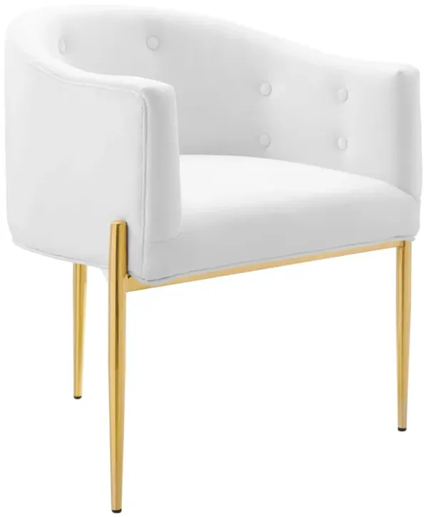 Savour Tufted Performance Velvet Accent Chair by Modway White