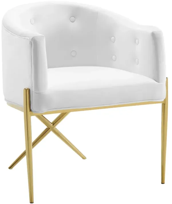 Savour Tufted Performance Velvet Accent Dining Armchair by Modway White