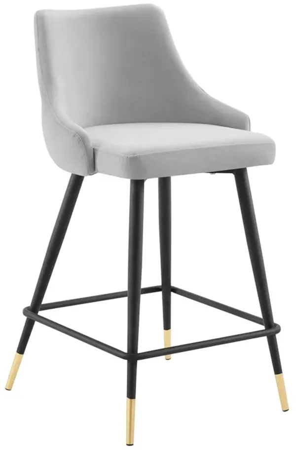 Adorn Performance Velvet Counter Stool by Modway Light Gray