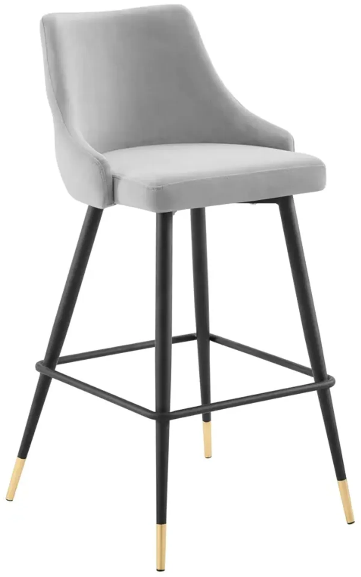 Adorn Performance Velvet Bar Stool by Modway Light Gray
