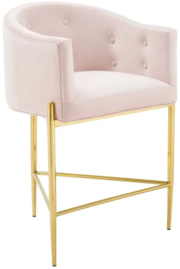 Savour Tufted Counter Stool by Modway Pink
