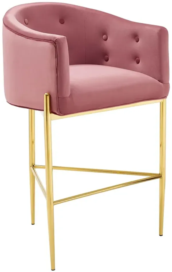 Savour Tufted Performance Velvet Bar Stool by Modway Dusty Rose