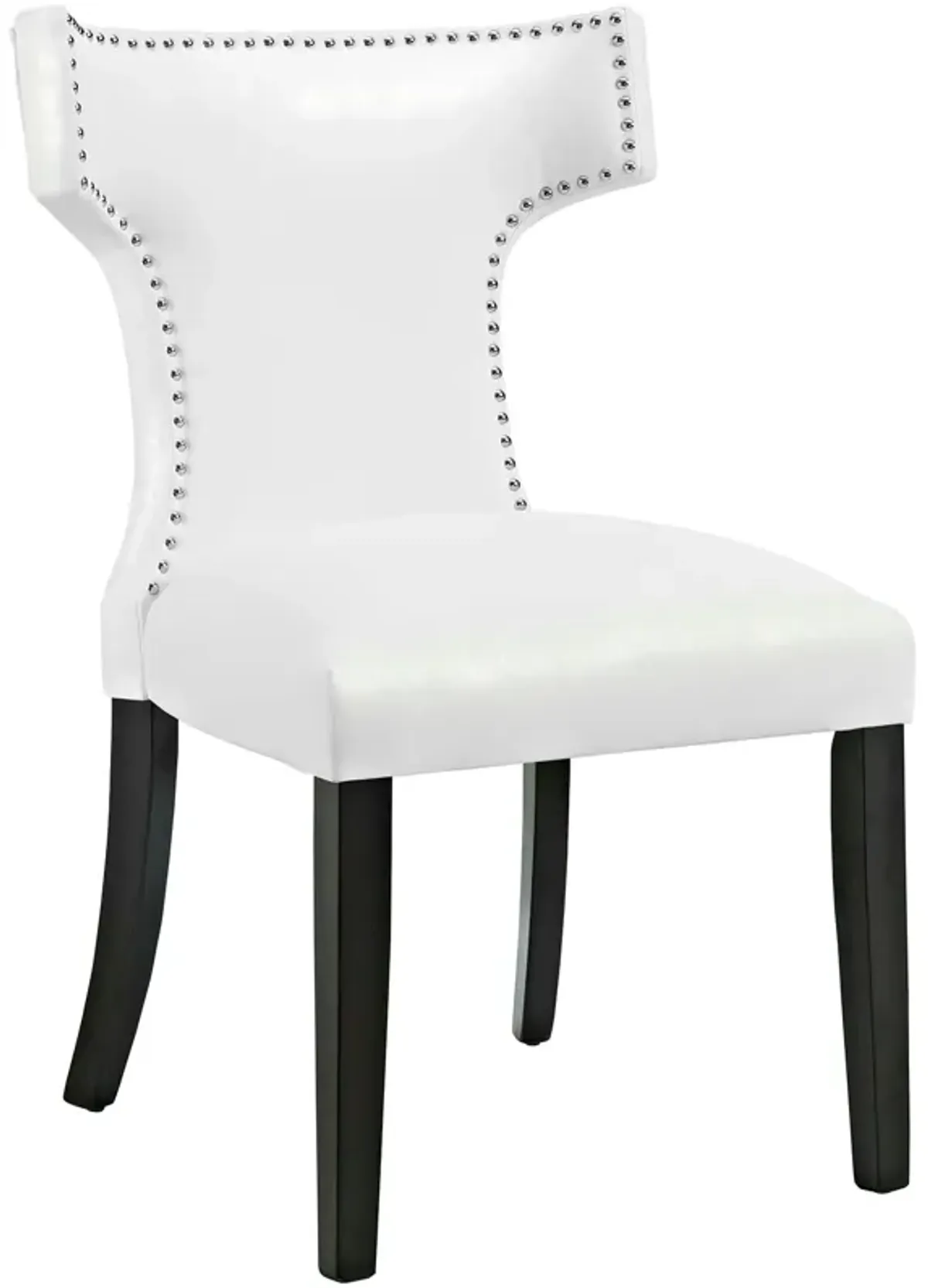 Curve Vinyl Dining Chair by Modway White
