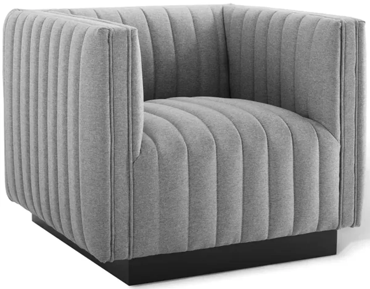 Conjure Tufted Upholstered Fabric Armchair by Modway White
