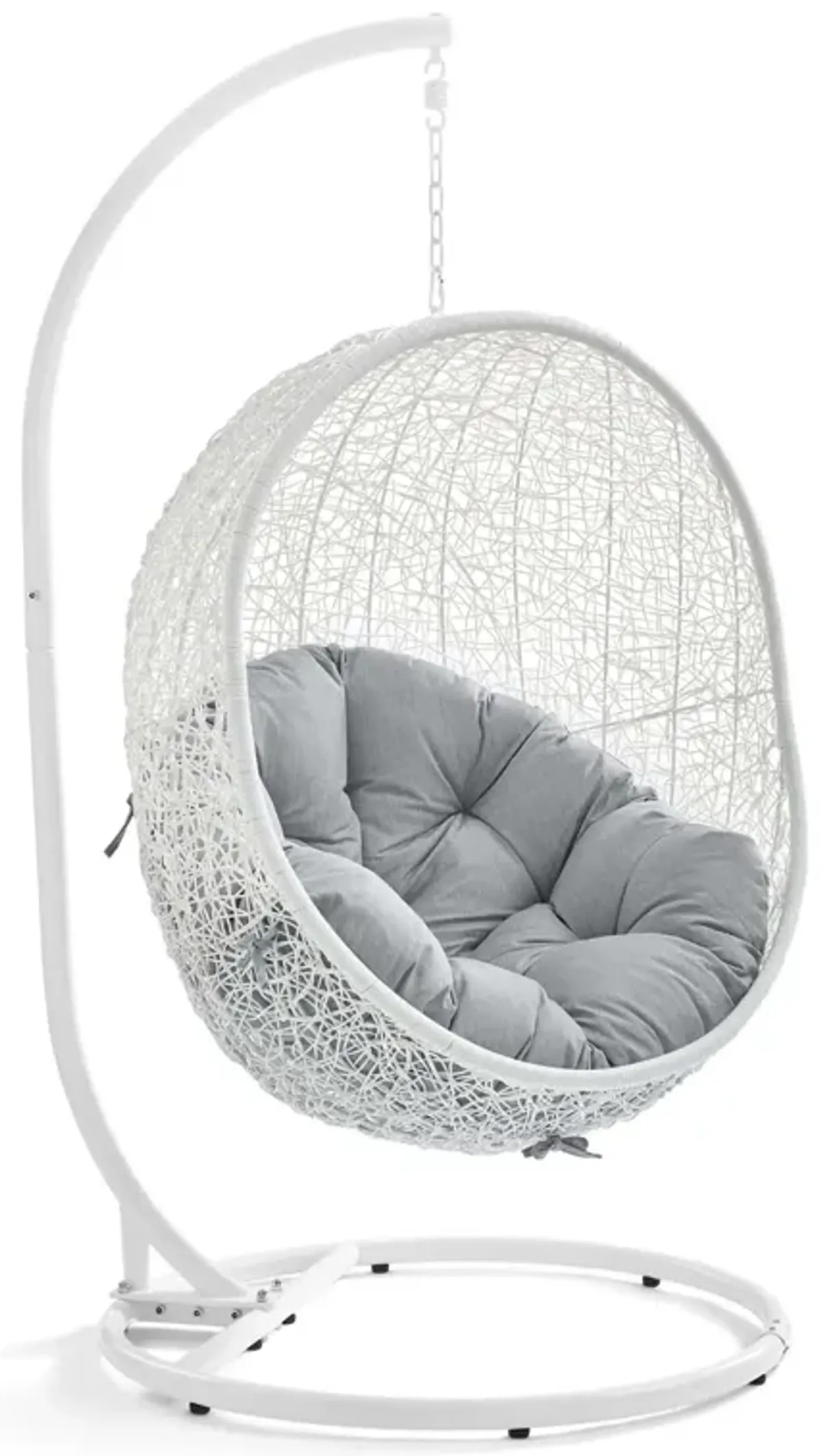 Hide Outdoor Patio Sunbrella® Swing Chair With Stand by Modway White Gray