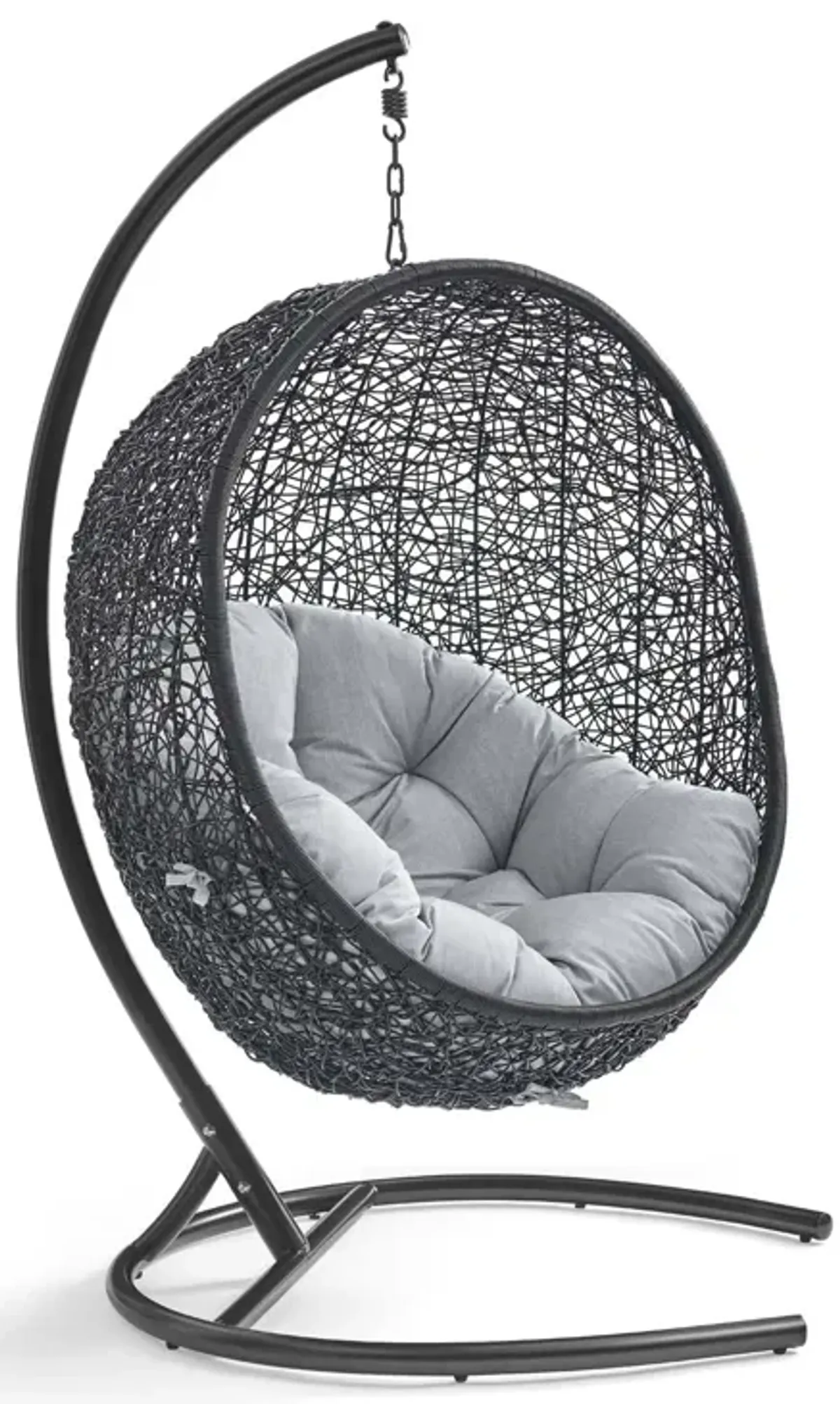 Encase Sunbrella® Swing Outdoor Patio Lounge Chair by Modway Black Gray