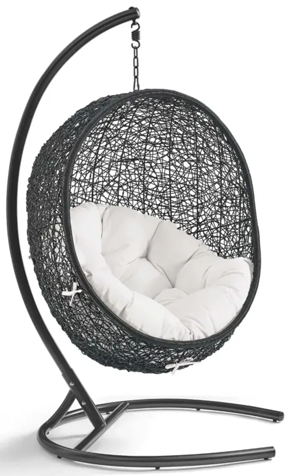 Encase Sunbrella® Swing Outdoor Patio Lounge Chair by Modway Black White