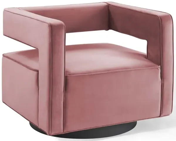 Booth Performance Velvet Swivel Armchair by Modway Dusty Rose