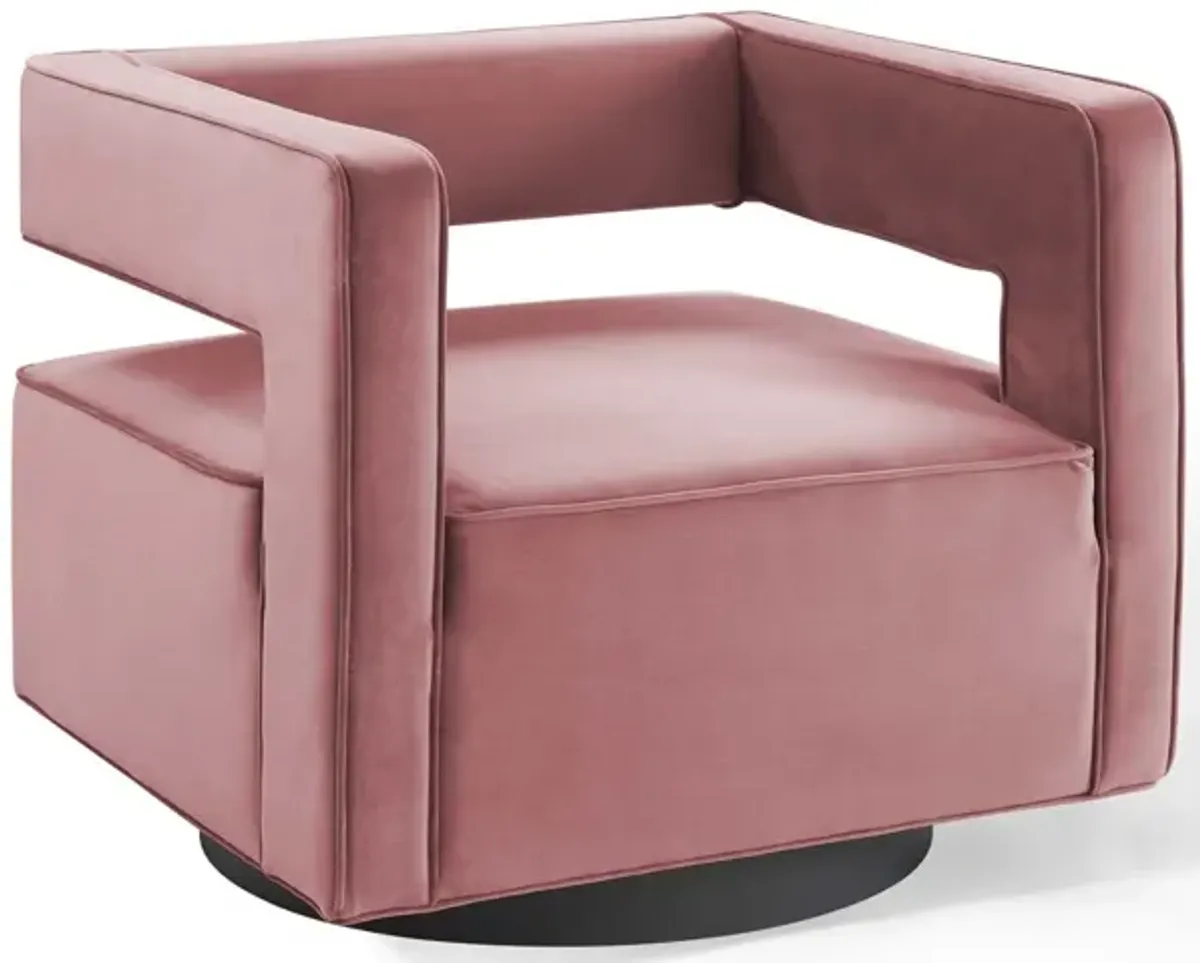 Booth Performance Velvet Swivel Armchair by Modway Gray