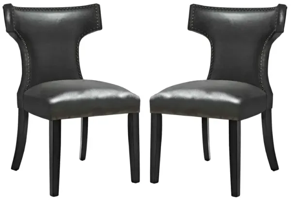 Curve Dining Chair Vinyl Set of 2 by Modway