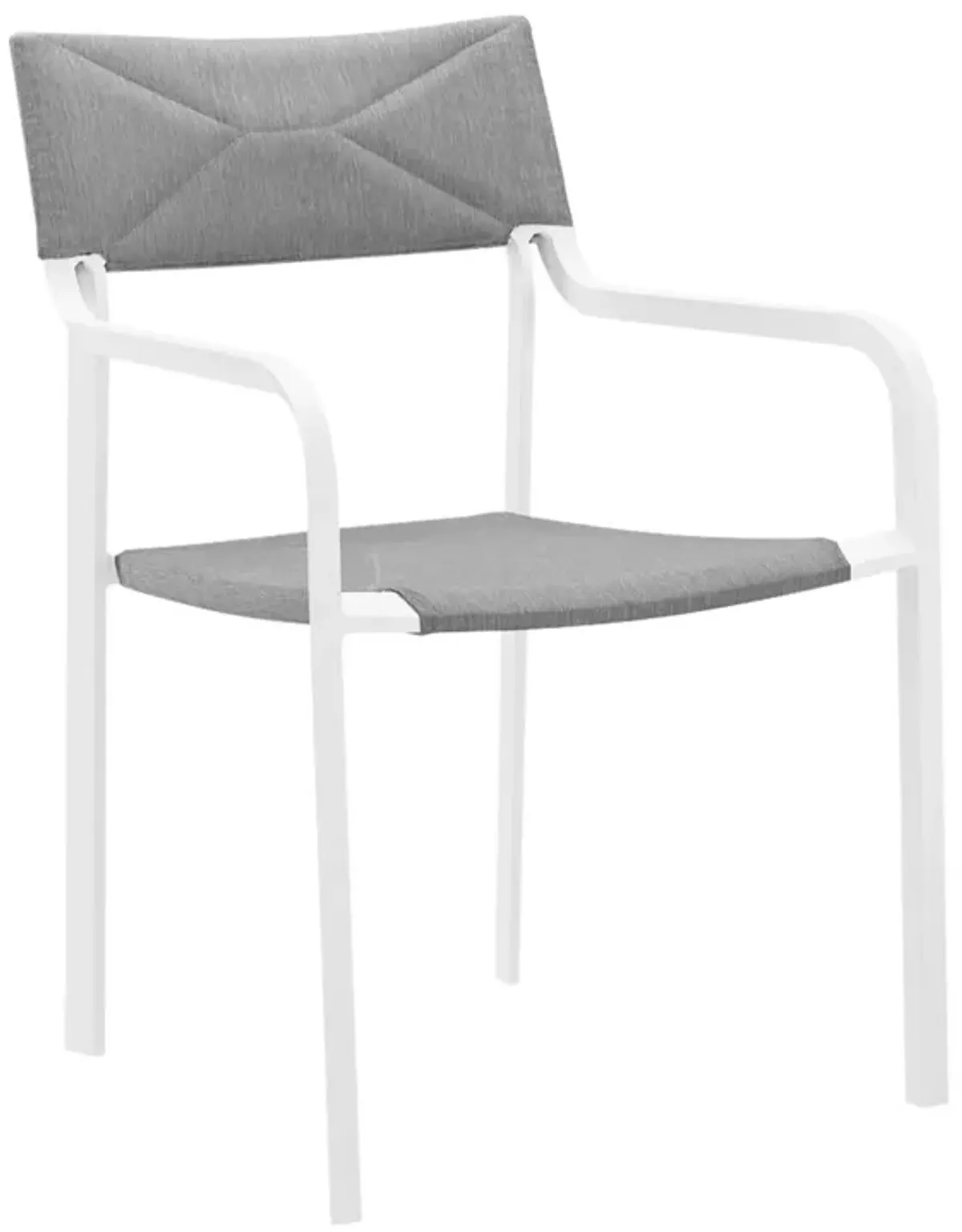 Raleigh Outdoor Patio Aluminum Armchair Set of 2 by Modway White Gray