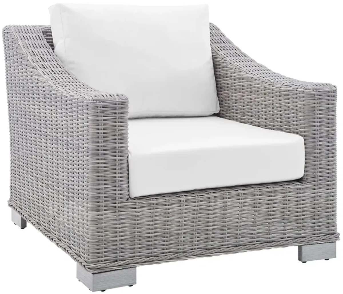 Conway Sunbrella® Outdoor Patio Wicker Rattan Armchair by Modway Light Gray Gray