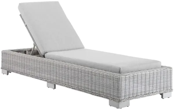 Conway Sunbrella® Outdoor Patio Wicker Rattan Chaise Lounge by Modway Light Gray Gray