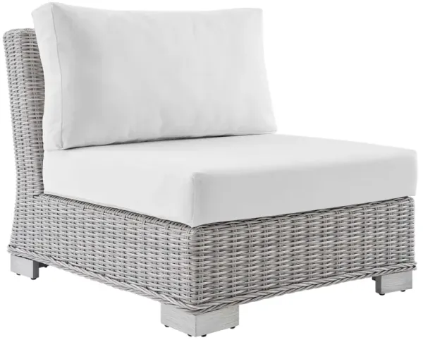 Conway Sunbrella® Outdoor Patio Wicker Rattan Armless Chair by Modway Light Gray White