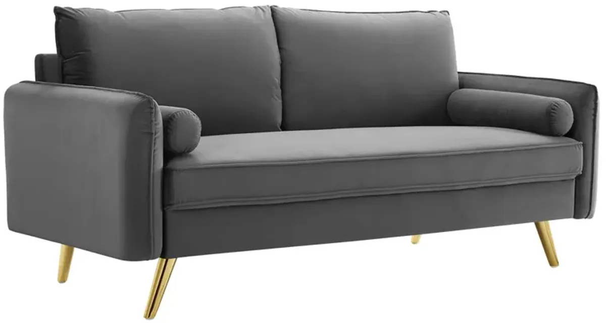 Revive Performance Velvet Sofa by Modway Gray
