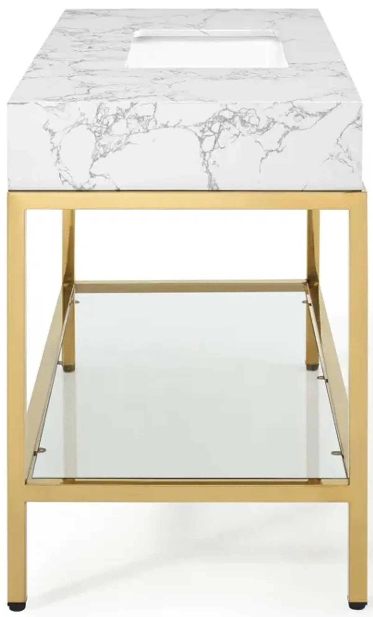 Kingsley Stainless Steel Bathroom Vanity by Modway 50" / Gold White