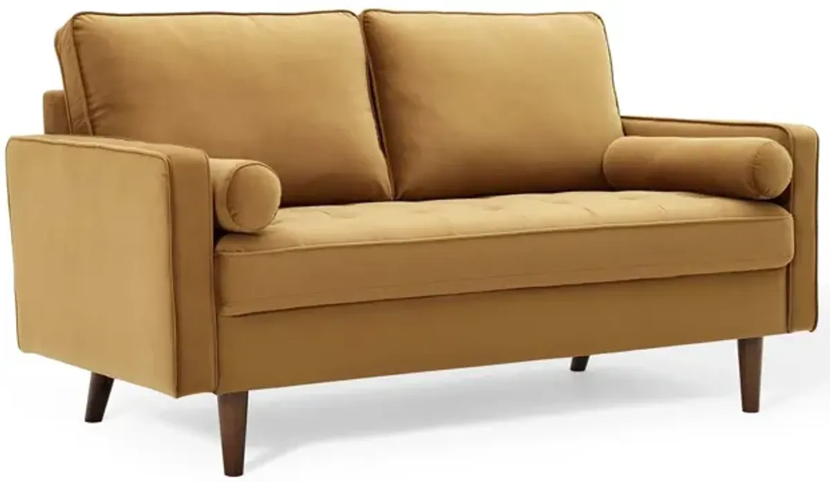 Valour Performance Velvet Loveseat by Modway Cognac