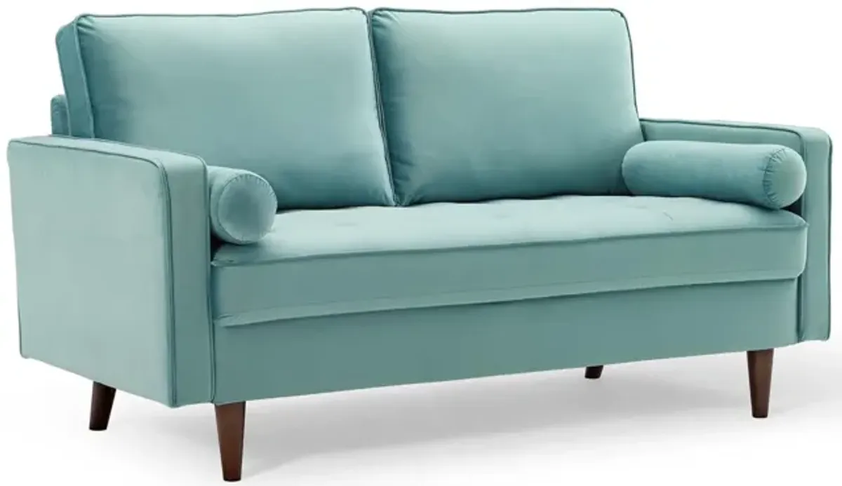 Valour Performance Velvet Loveseat by Modway Mint