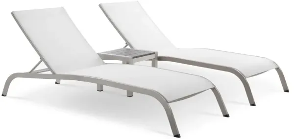 Savannah 3 Piece Outdoor Patio Mesh Set by Modway White