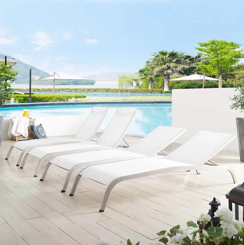 Savannah Outdoor Patio Mesh Chaise Lounge Set of 4 by Modway