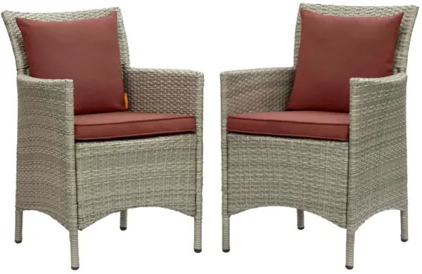 Conduit Outdoor Patio Wicker Rattan Dining Armchair Set of 2 by Modway