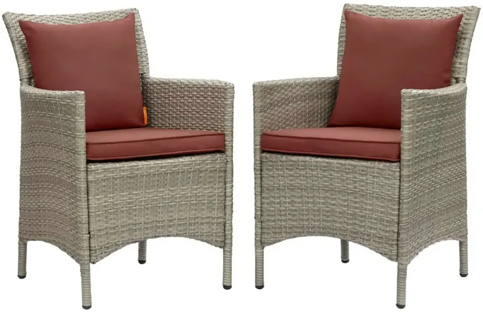 Conduit Outdoor Wicker Rattan Dining Armchair Set of 2 by Modway